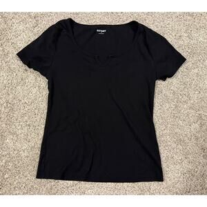 Womens Black Old Navy Fitted Ribbed Tee sz M